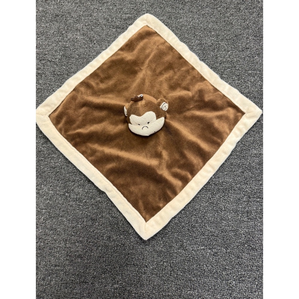 Tiddliwinks Monkey Security Blanket Baby Brown Excellent Plush Lovey 14x14